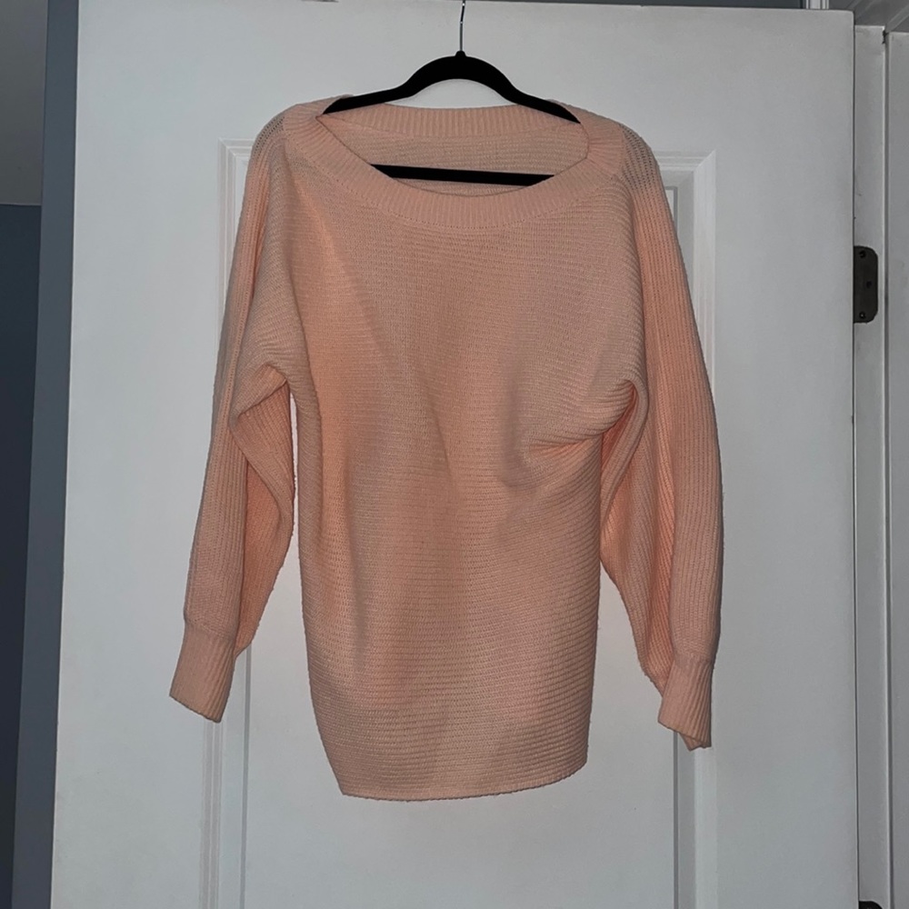 Size M off the shoulder pink sweater! Great condition